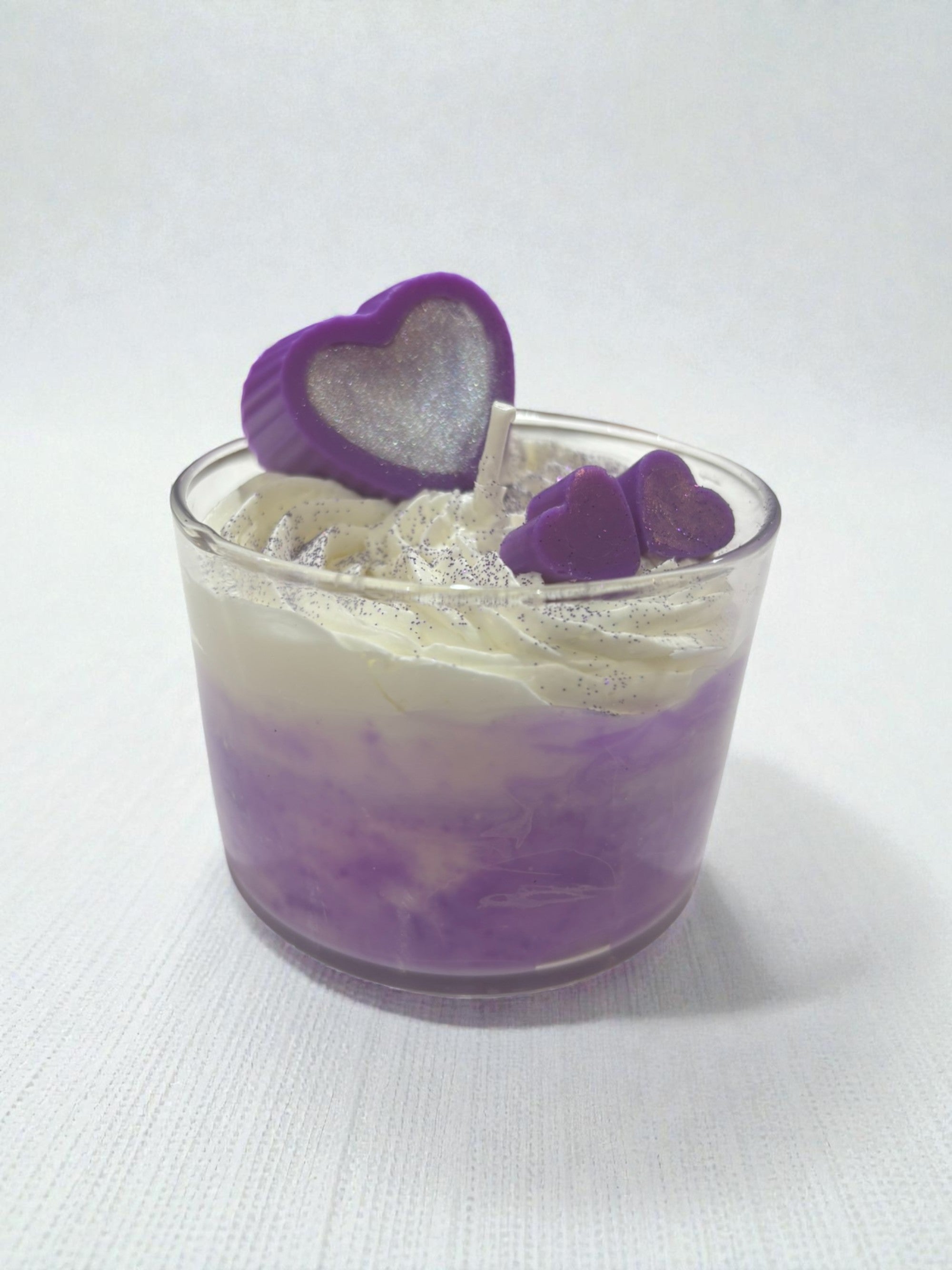 Vela corazón morado